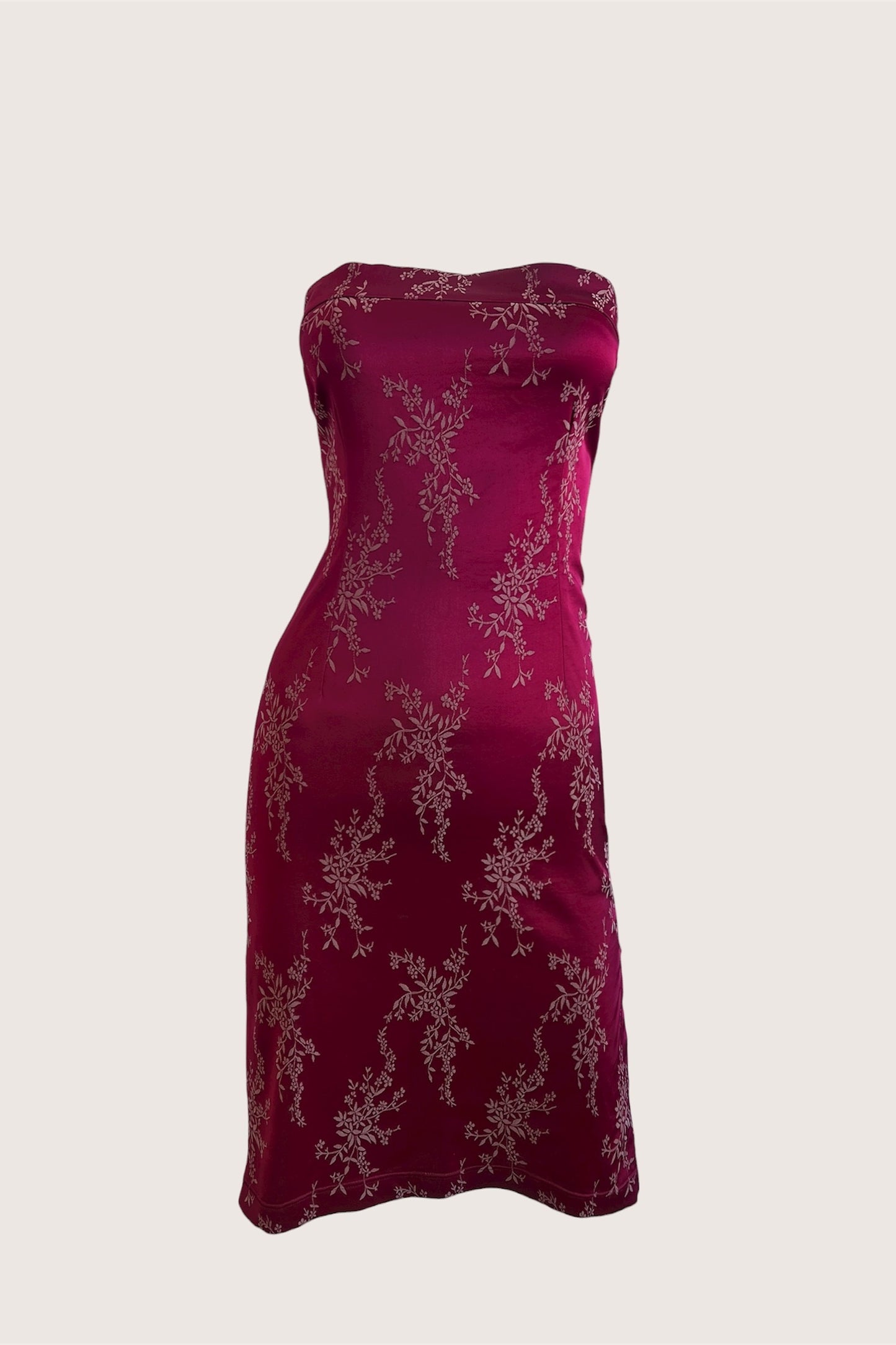 1990's Classic Wine Red Dress