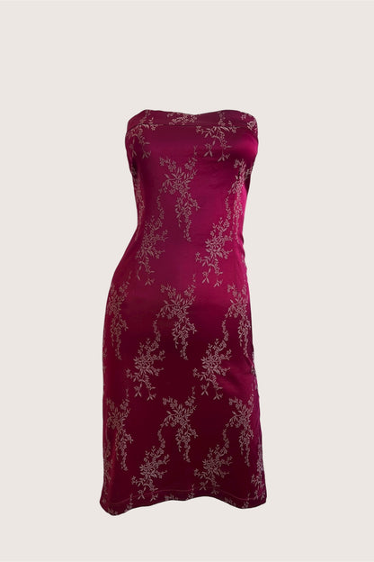 1990's Classic Wine Red Dress