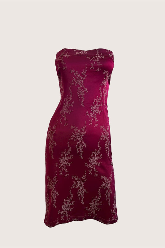 1990's Classic Wine Red Dress