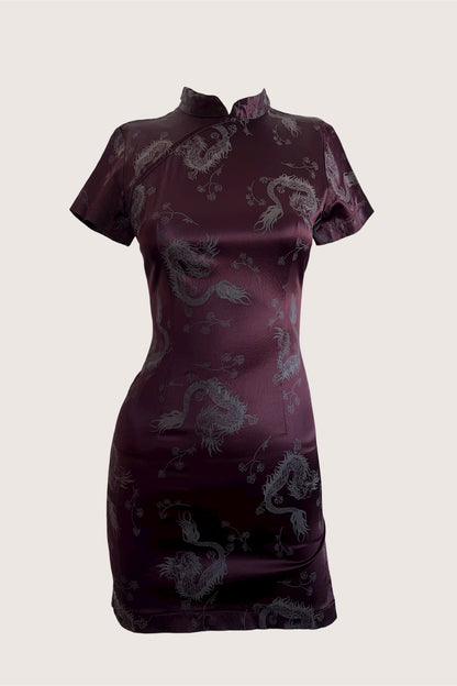 2000's Brown Qipao Mini Dress