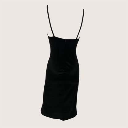 1990's Black Midi Slip Dress