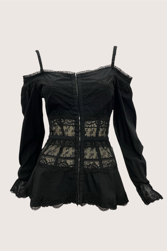 Luxurious Designer Vintage Black Corset Top