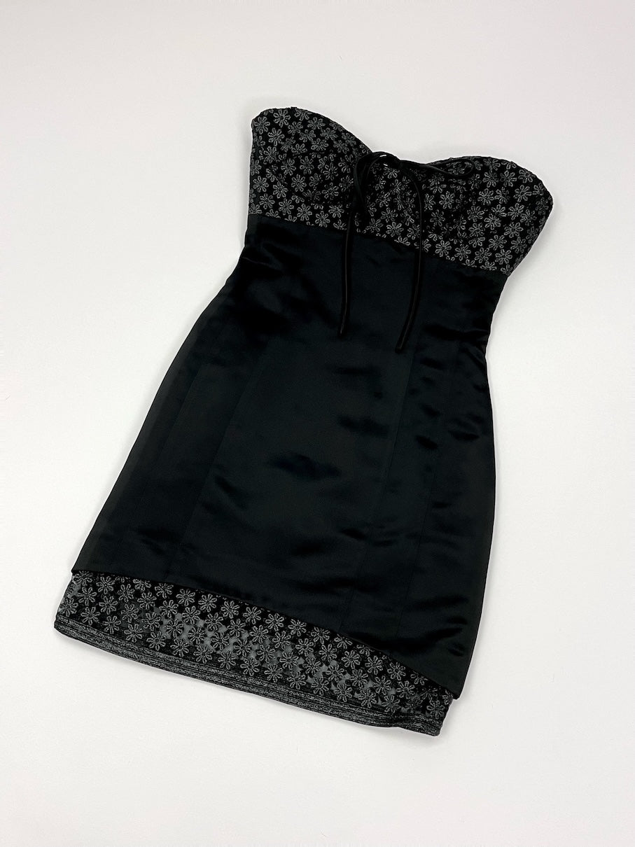 Vintage 1990's Little Black Bustier Dress