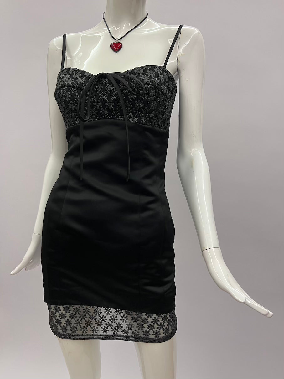 Vintage 1990's Little Black Bustier Dress