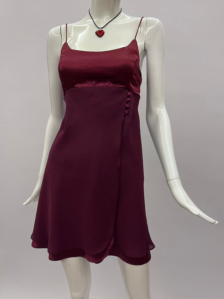Vintage Wine Red Mini Dress
