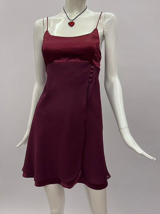 Vintage Wine Red Mini Dress