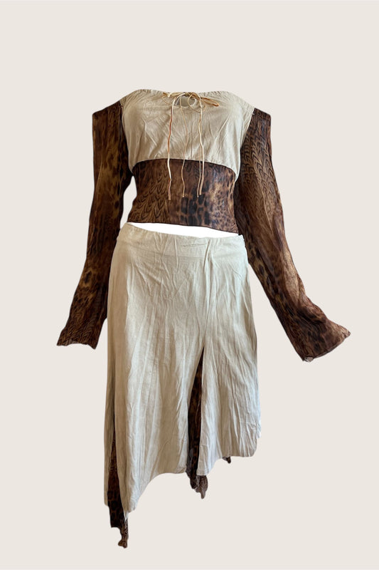 1990's Leopard Print Suedette Ensemble