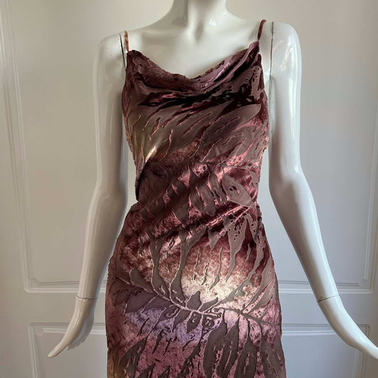Vintage Dusty Brown Velvet Slip Dress