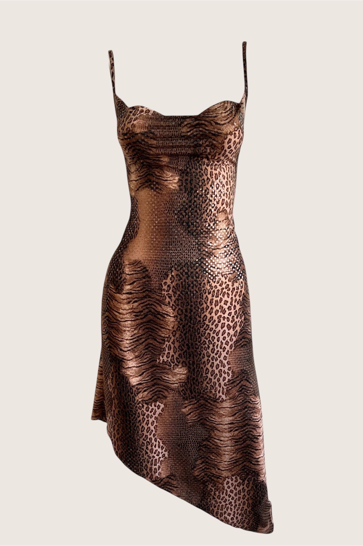 2000's Animal Print Parisian Slip Dress