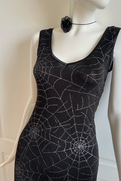 Vintage Black Spider Web Dress
