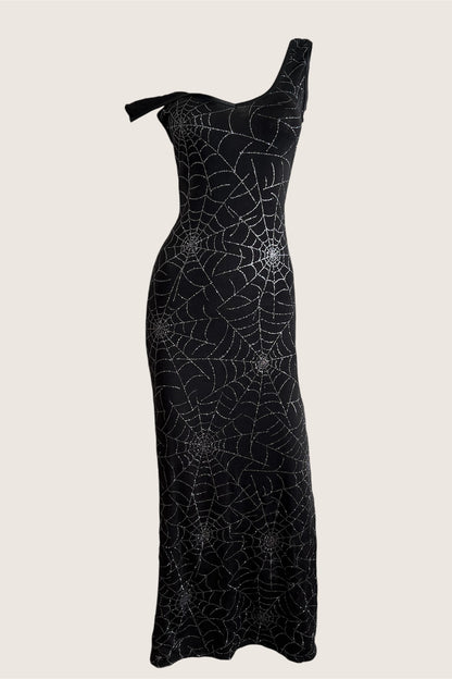 Vintage Black Spider Web Dress