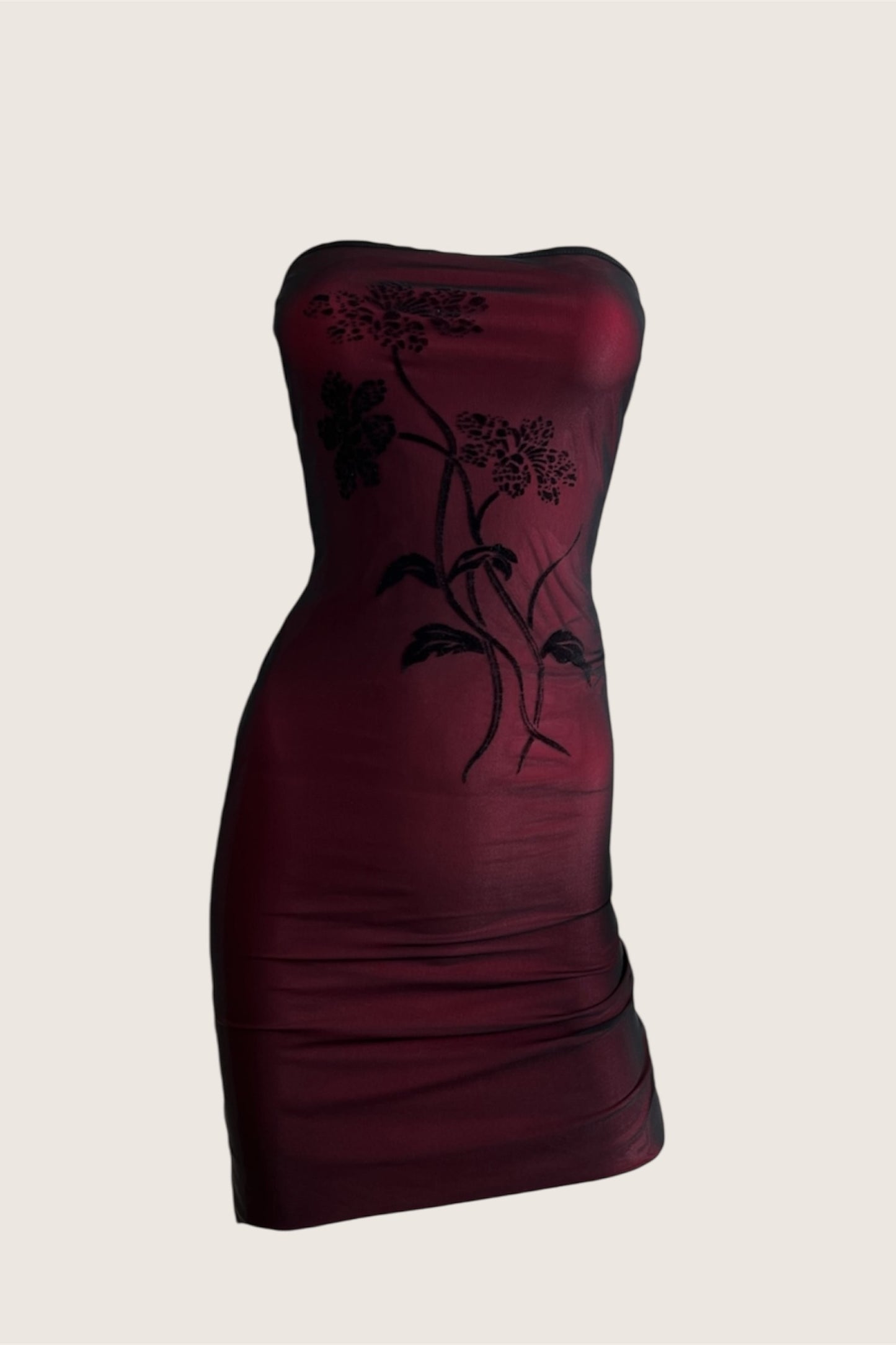 Vintage 1990's Burgundy Overlay Mini Dress