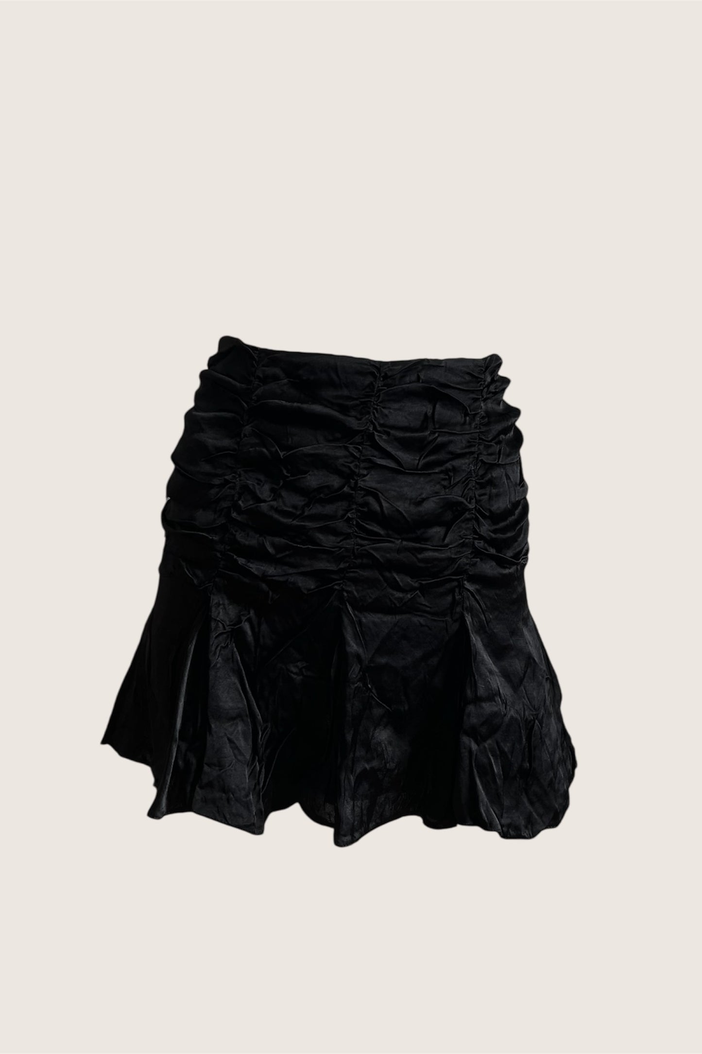 Vintage 1990's Black Ruched Mini Skirt