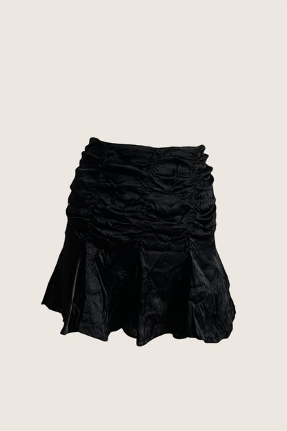 Vintage 1990's Black Ruched Mini Skirt