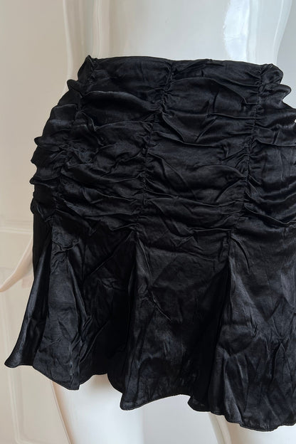 Vintage 1990's Black Ruched Mini Skirt