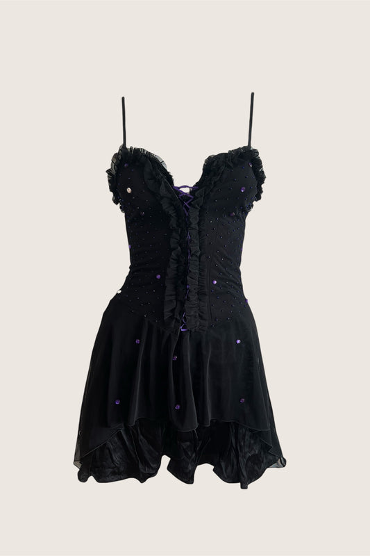 Vintage Black Witchy Corset Top