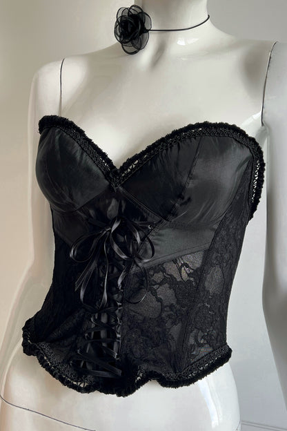 Vintage Black Sweetheart Bustier