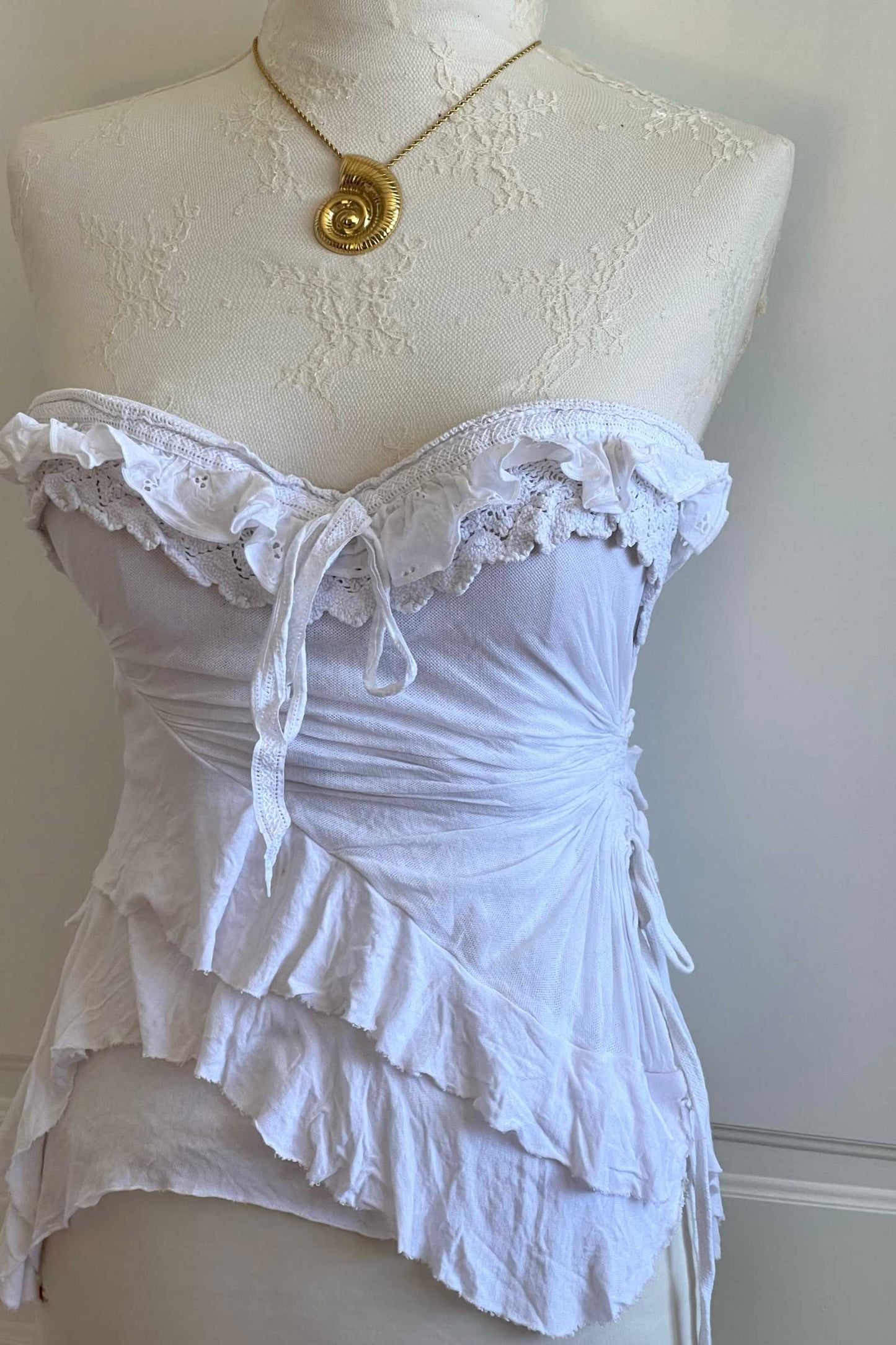 Vintage Seafoam White Bustier