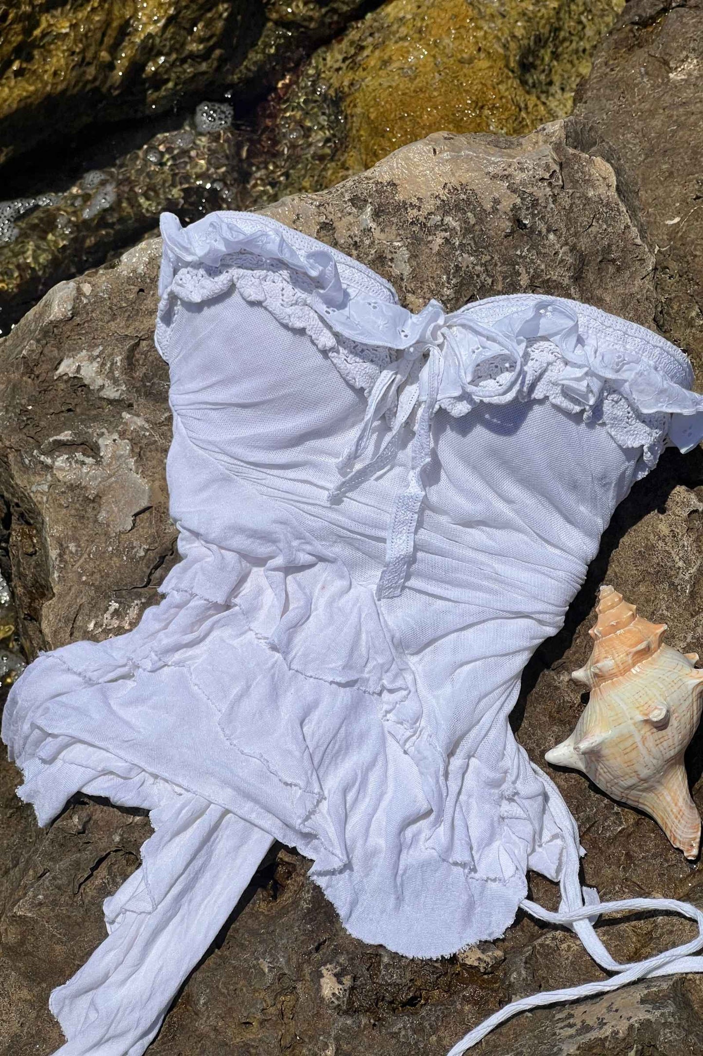 Vintage Seafoam White Bustier