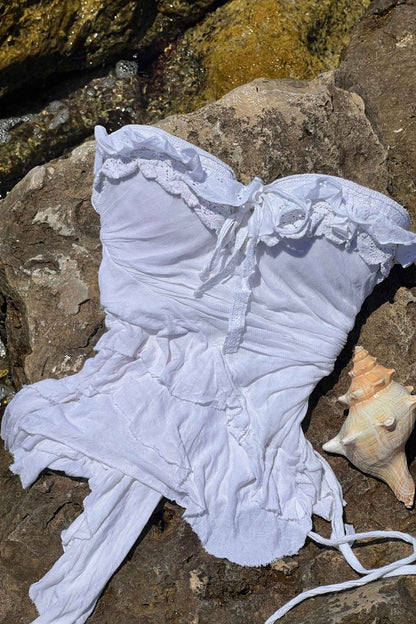 Vintage Seafoam White Bustier