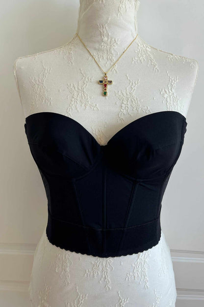 Vintage La Perla Classic Black Backless Bustier