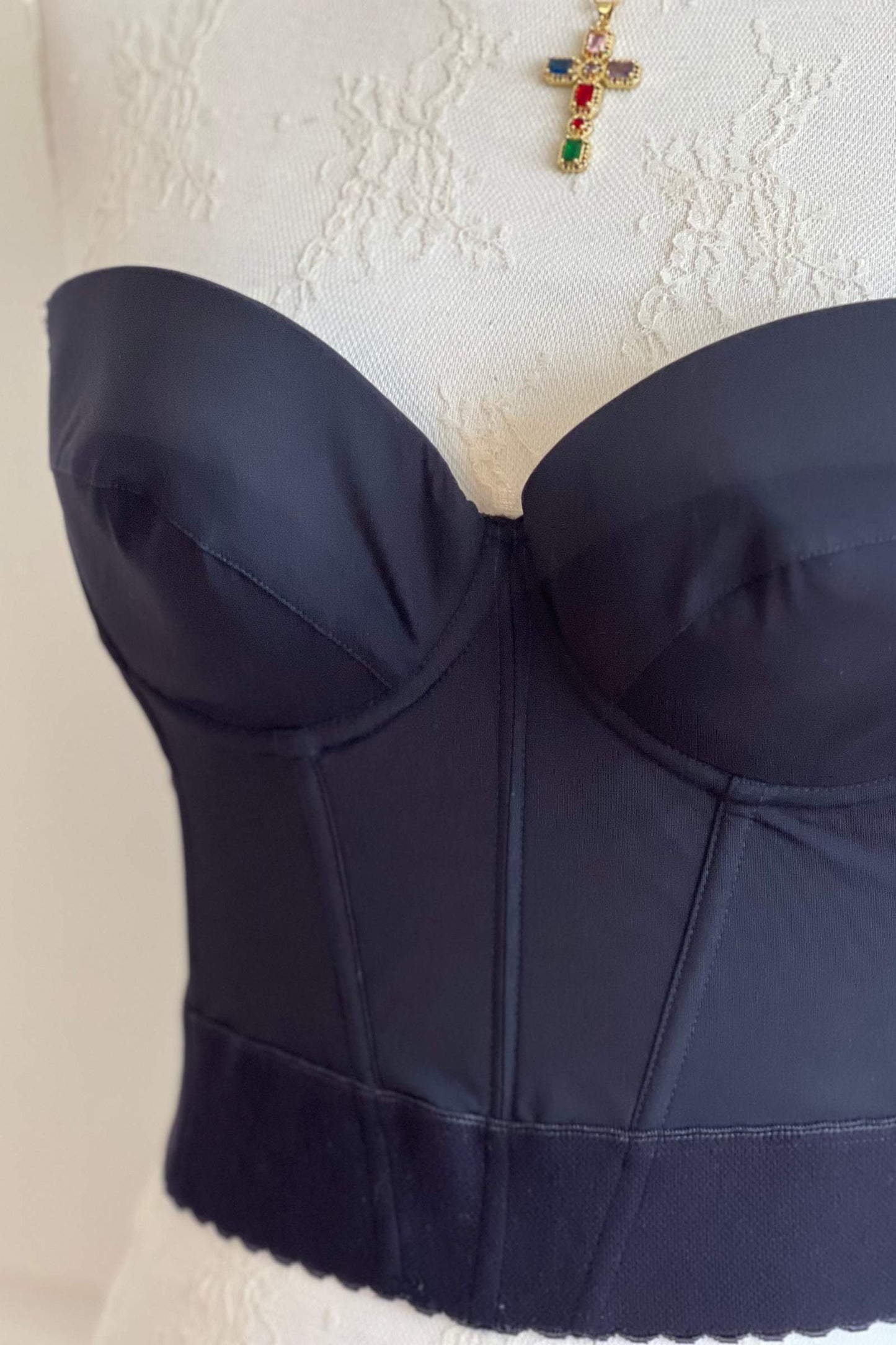 Vintage La Perla Classic Black Backless Bustier