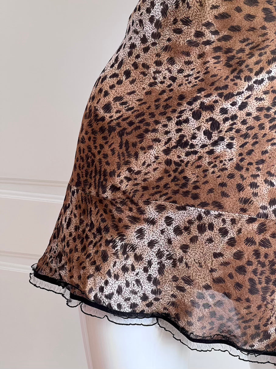 Vintage Leopard Print Micro Slip Dress