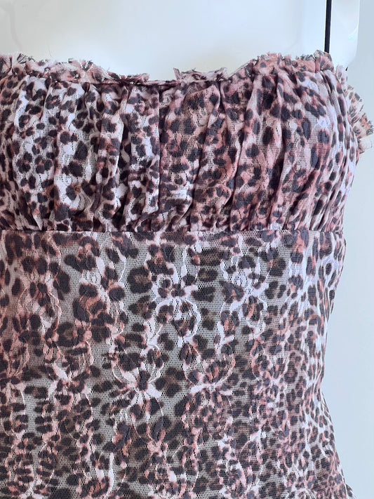 2000's Leopard Print Mini Slip Dress