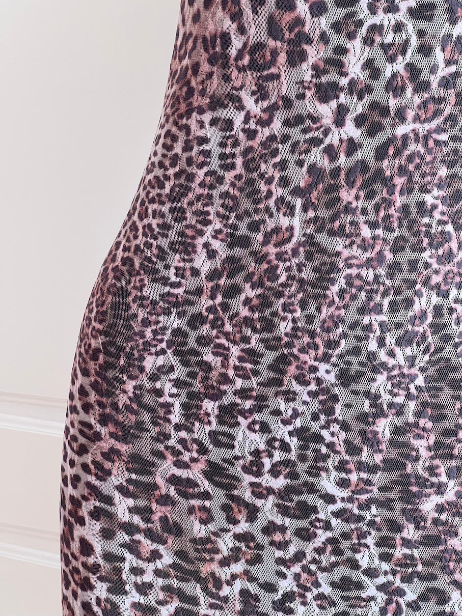 2000's Leopard Print Mini Slip Dress