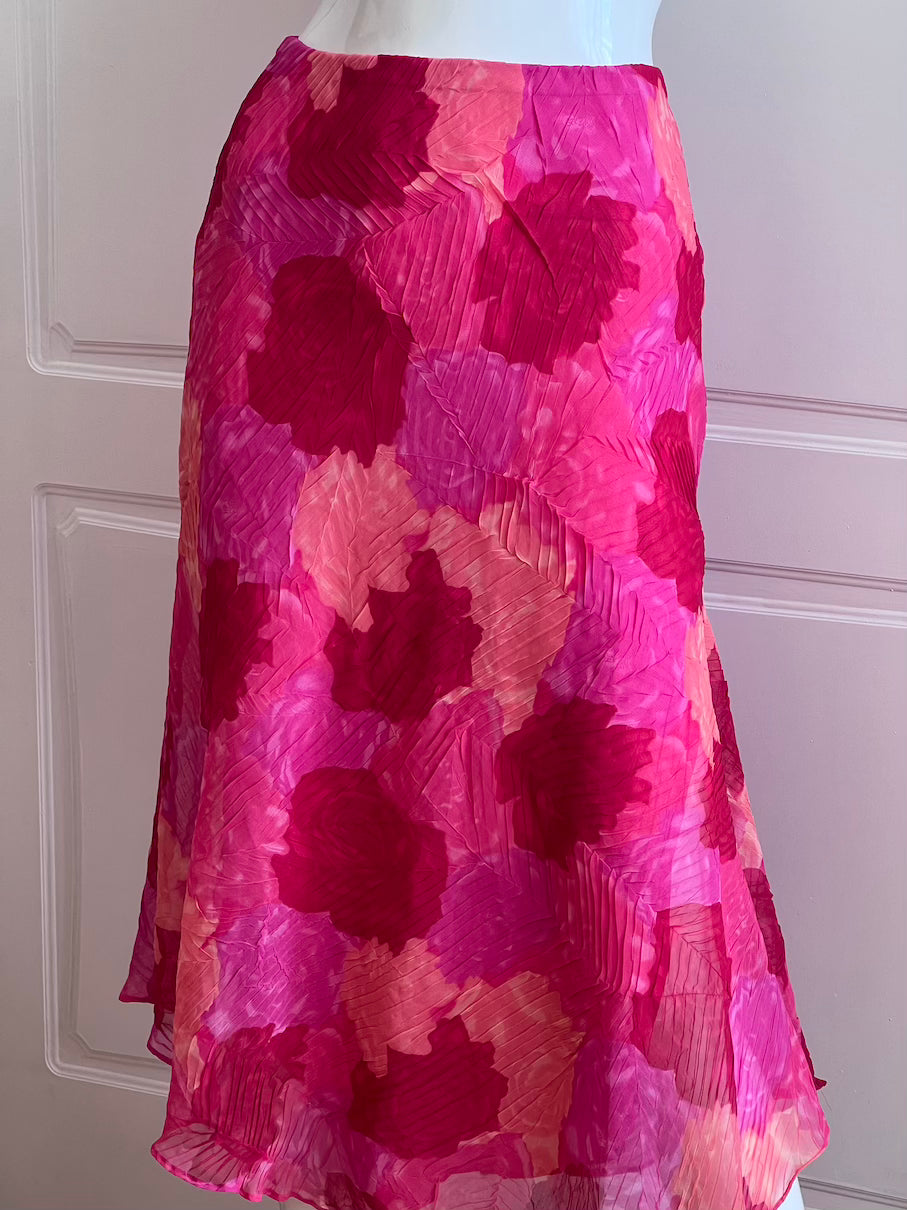 2000's Fuchsia Floral Skirt