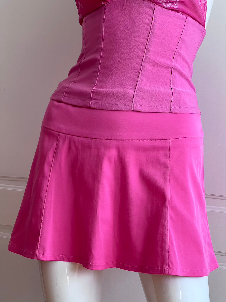 2000's Hot Pink Camisole & Mini Skirt Ensemble