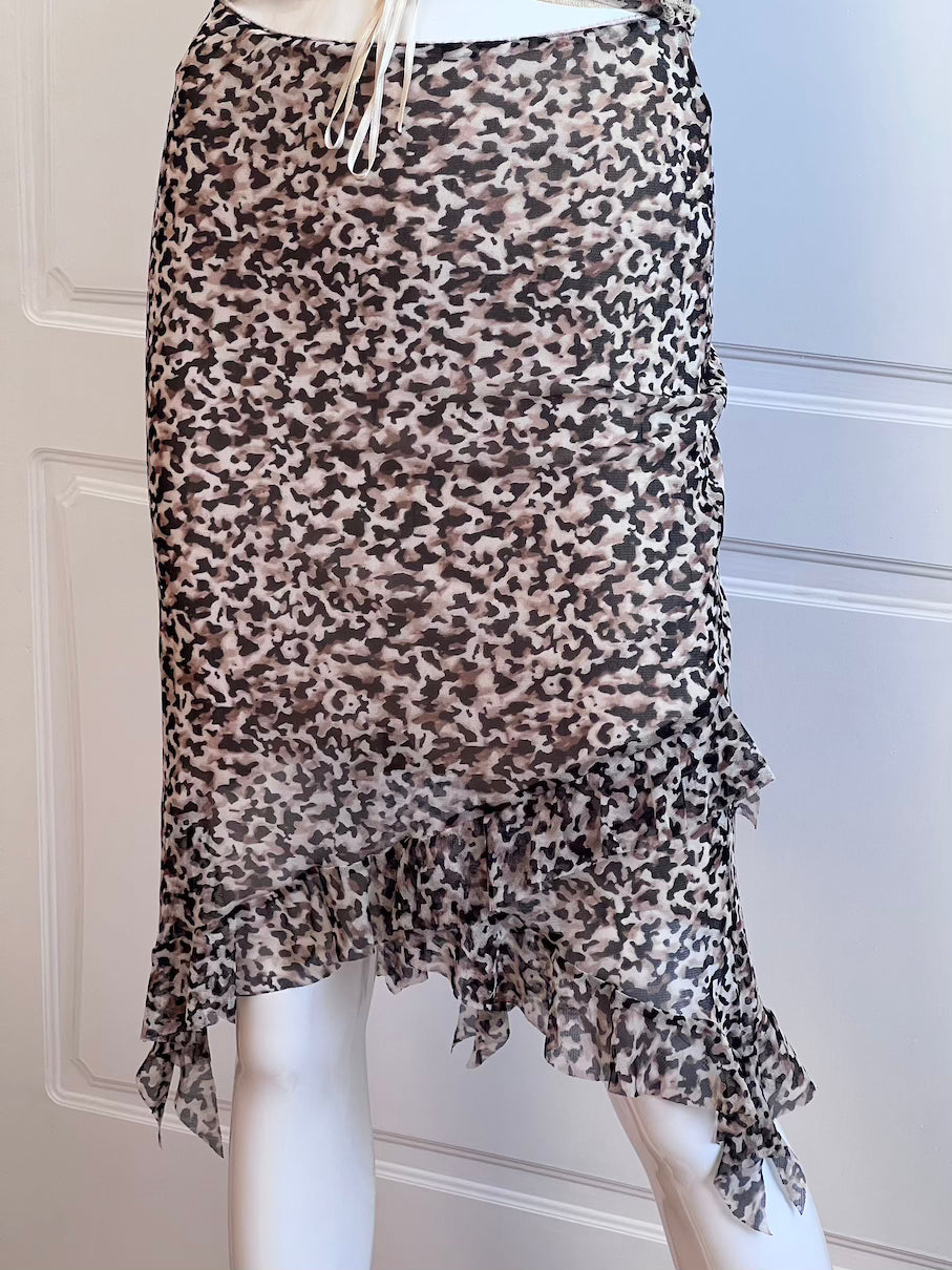 2000's Animal Print Halter Top & Slip Skirt Ensemble