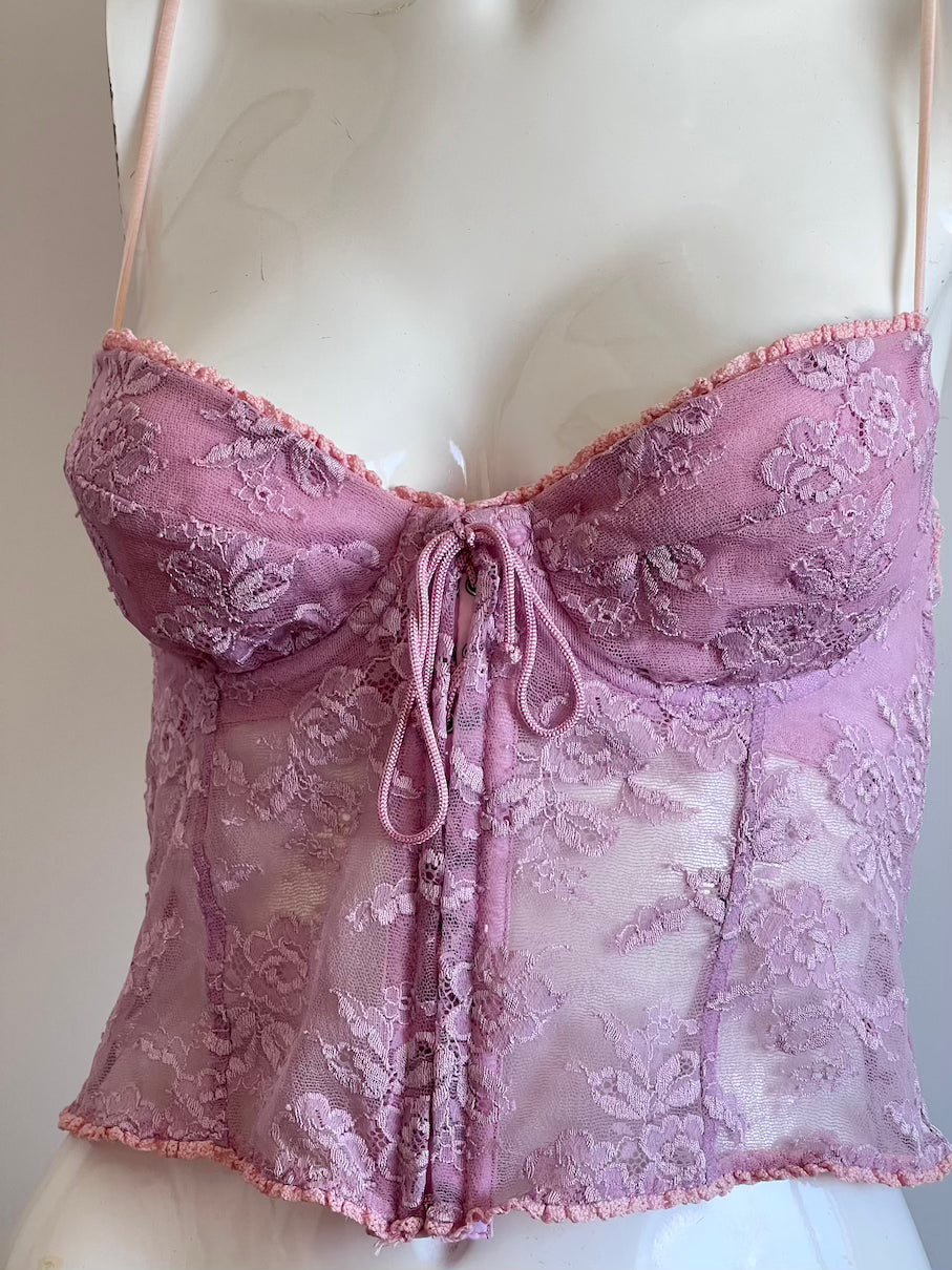 Vintage Dusty Pink Cropped Bustier