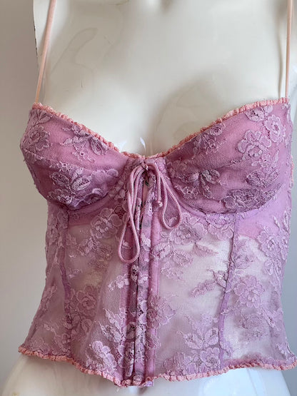 Vintage Dusty Pink Cropped Bustier
