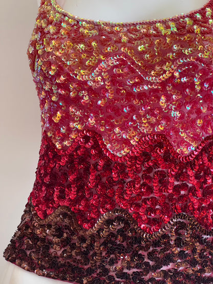 Vintage Ombre Sunset Sequin Camisole