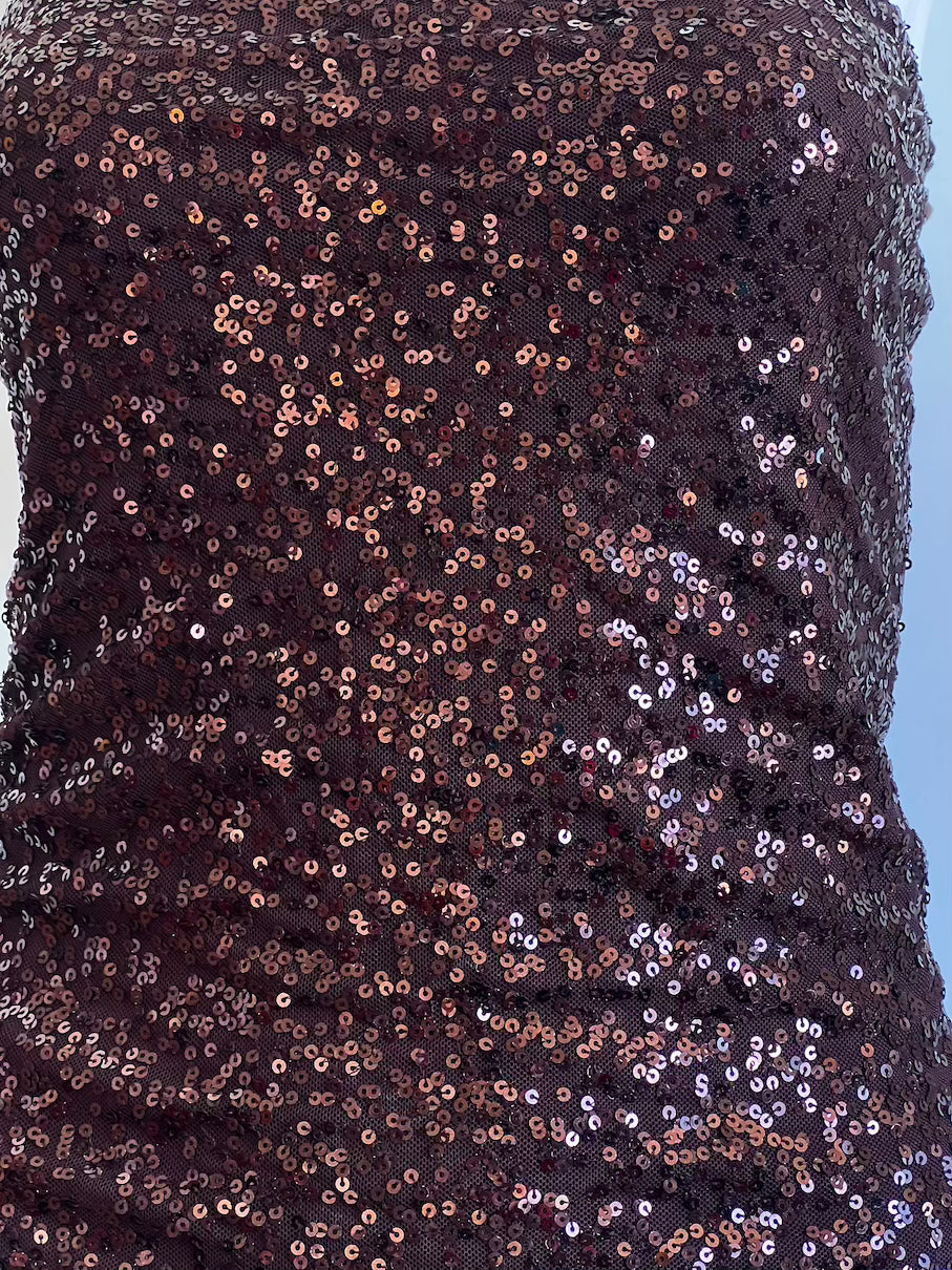 2000's Brown Sequin Tube Top