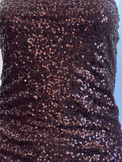 2000's Brown Sequin Tube Top