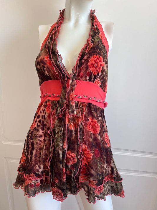 Luxurious Designer Animal Print Halter Top