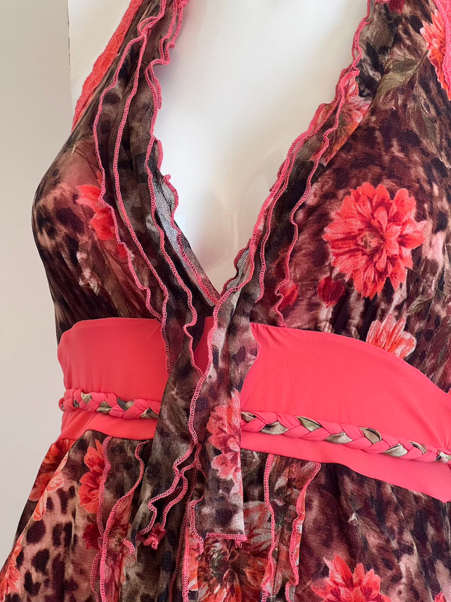 Luxurious Designer Animal Print Halter Top