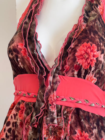 Luxurious Designer Animal Print Halter Top