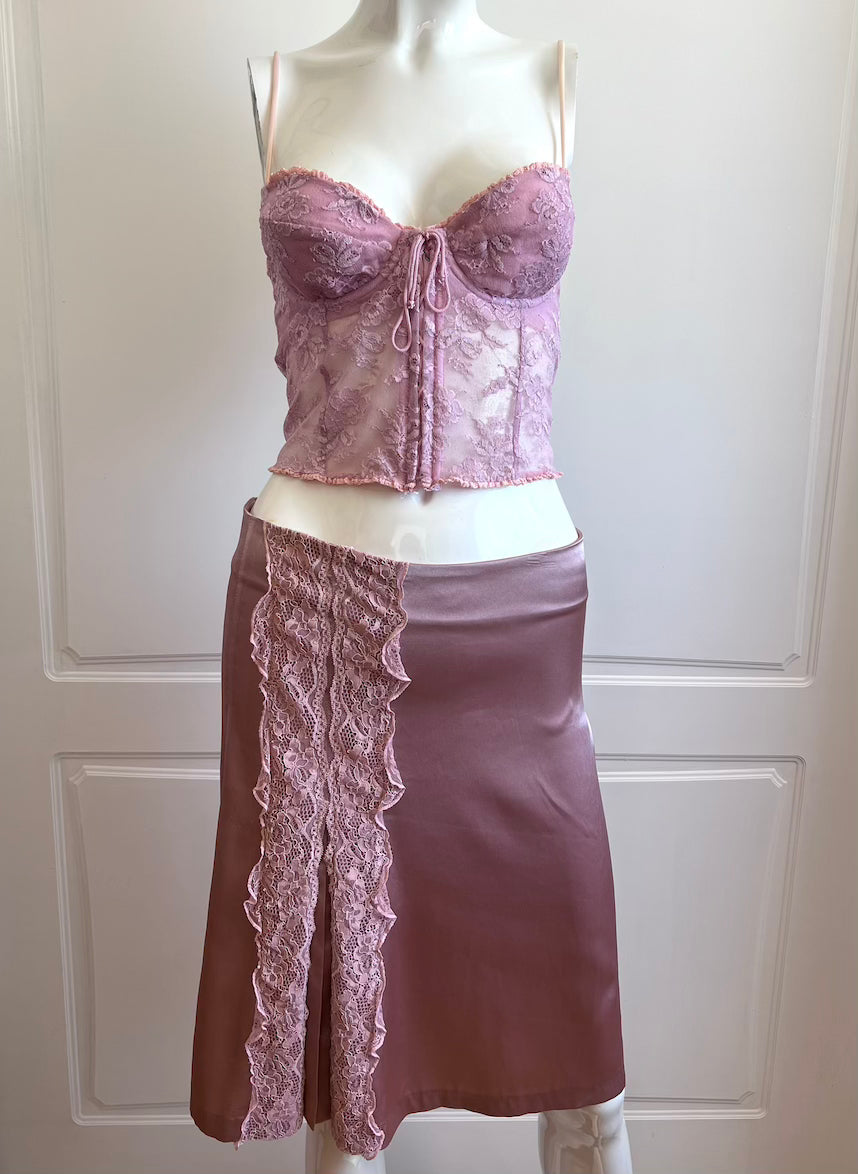Vintage Dusty Pink Cropped Bustier