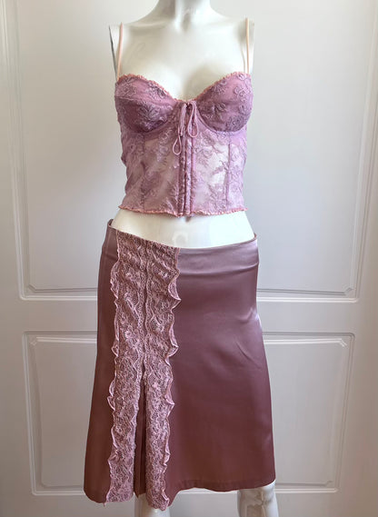 Vintage Dusty Pink Cropped Bustier