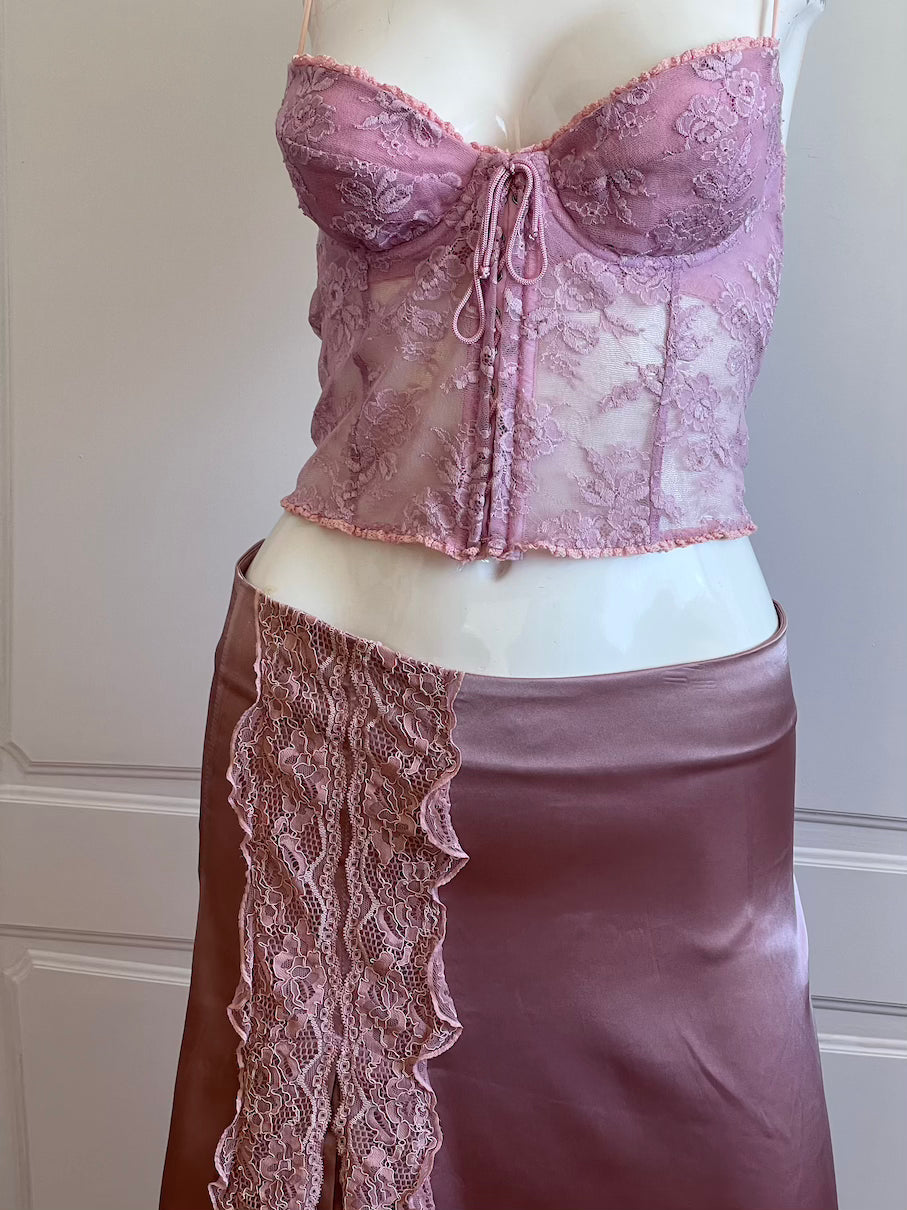 Vintage Dusty Pink Cropped Bustier