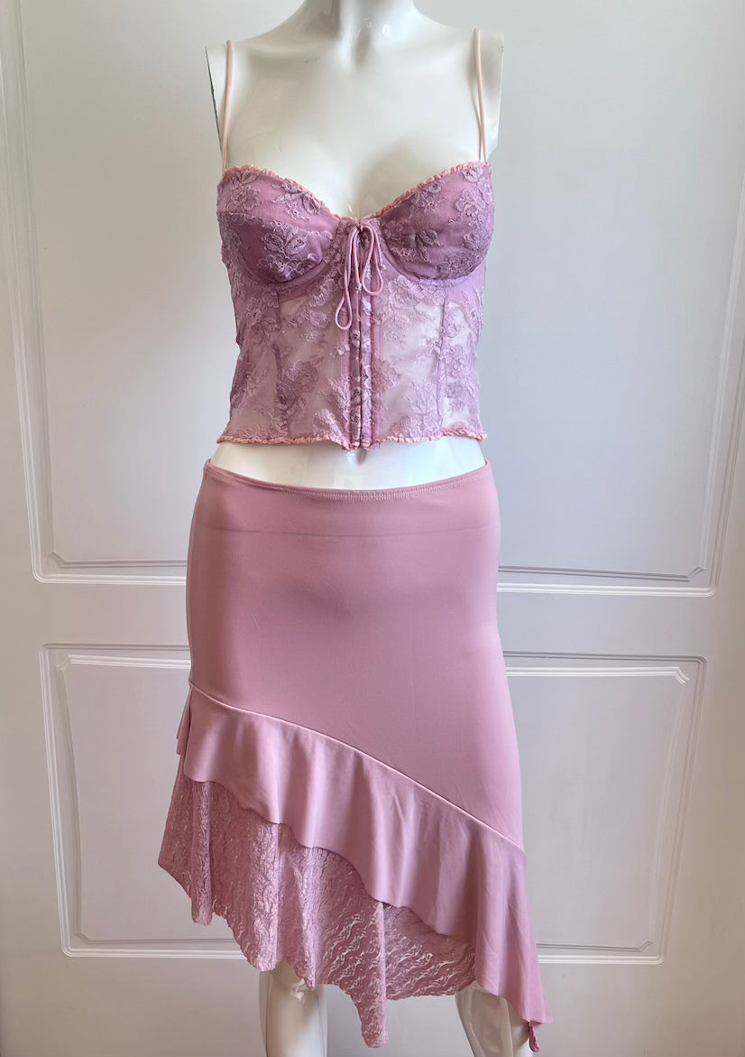 Vintage Dusty Pink Cropped Bustier