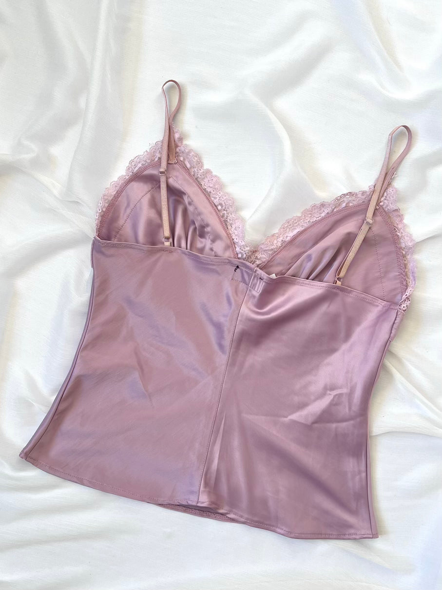 Vintage Dusty Pink Satin Camisole