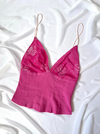 2000's Hot Pink Camisole & Mini Skirt Ensemble