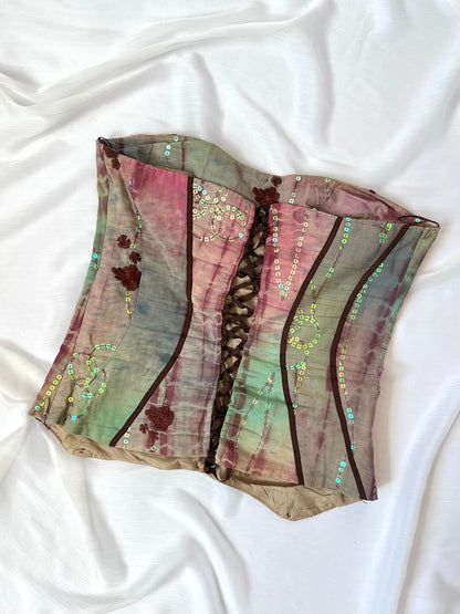 2000's Corset Top & Mini Skirt Ensemble