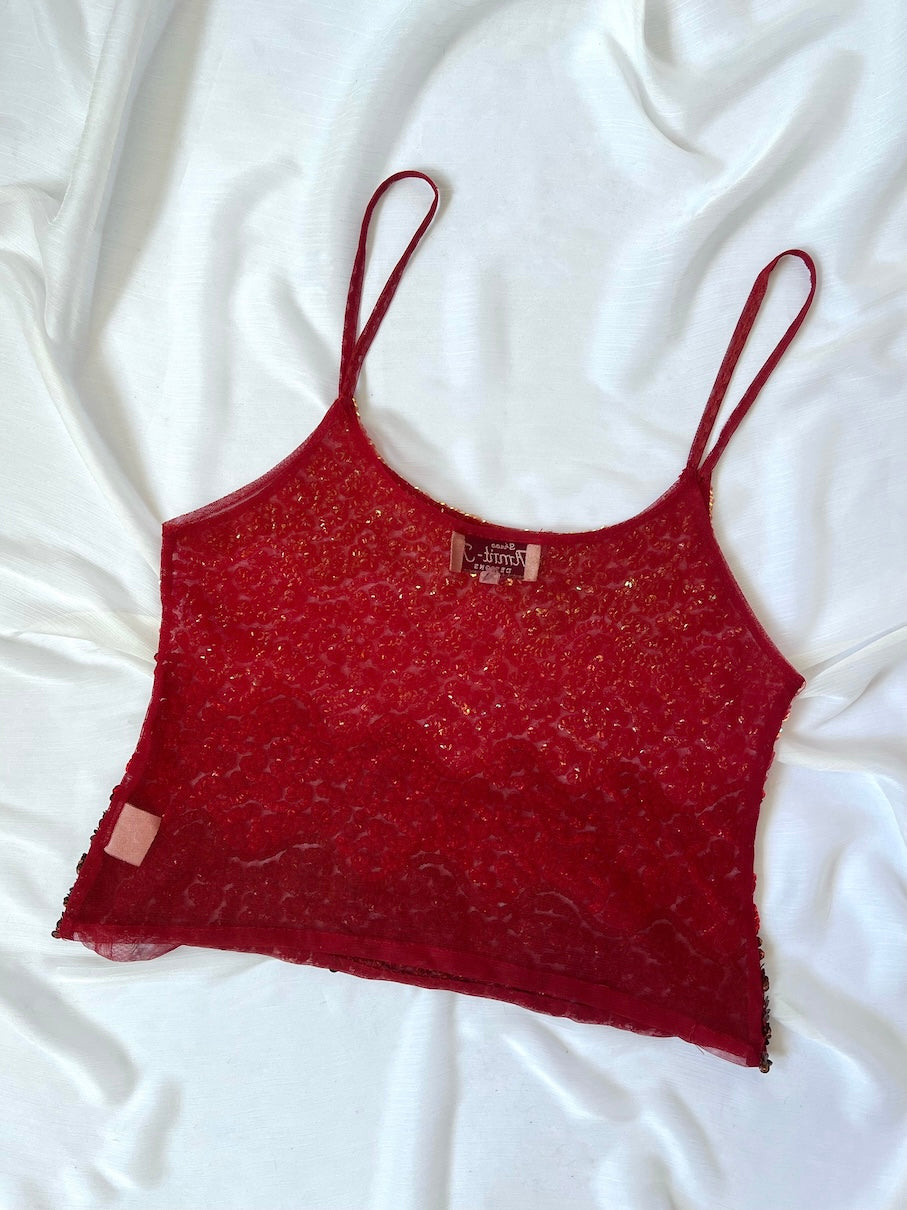 Vintage Ombre Sunset Sequin Camisole