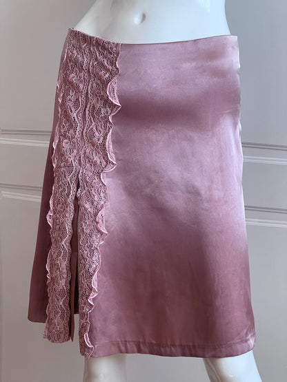1990's Dusty Pink Satin Slip Skirt
