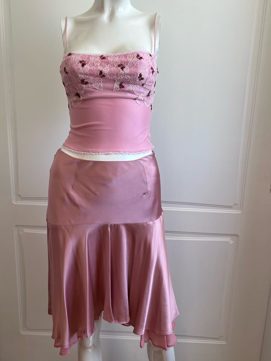 Luxurious Designer Vintage Pink Floral Camisole